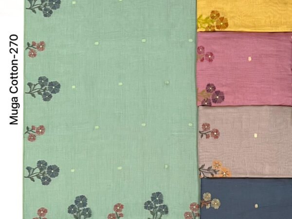 Muga Cotton Floral Weaving Saree