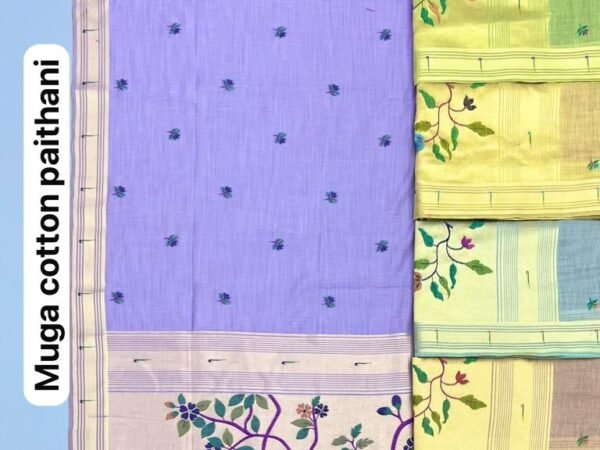 Muga Cotton Paithani Saree